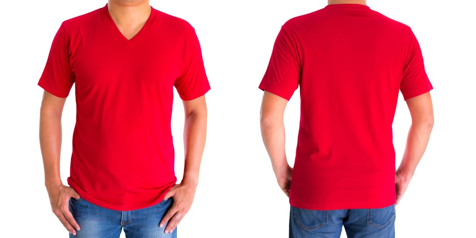 red tshirt collar