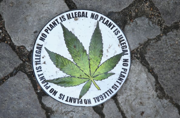 A pro-legalization sticker