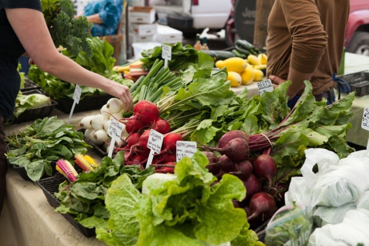 Fresh veggies at a farmer's market