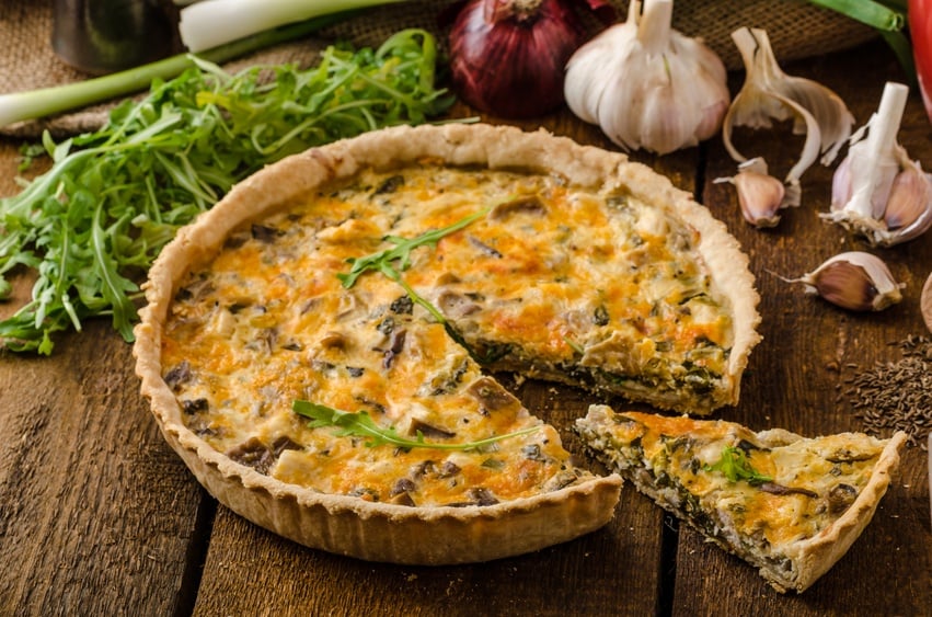 Quiche al formaggio con pollo