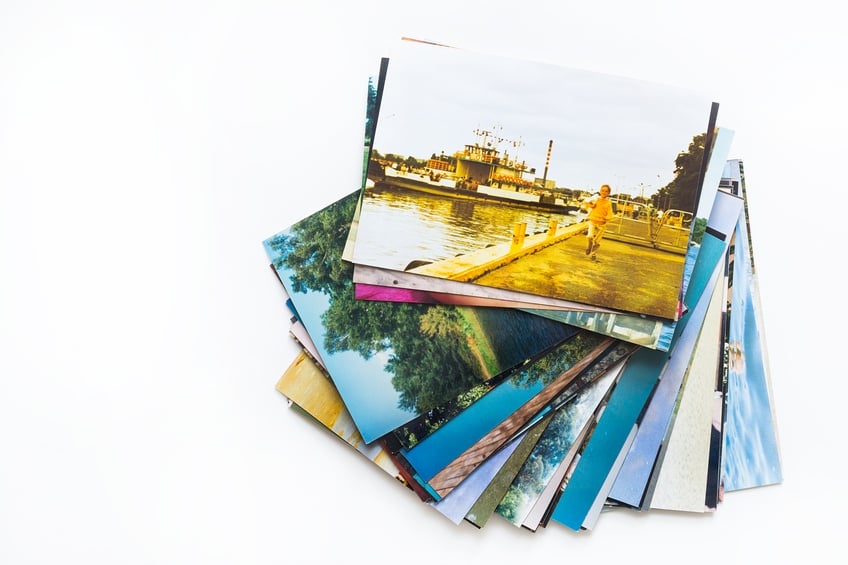 A pile of photographs