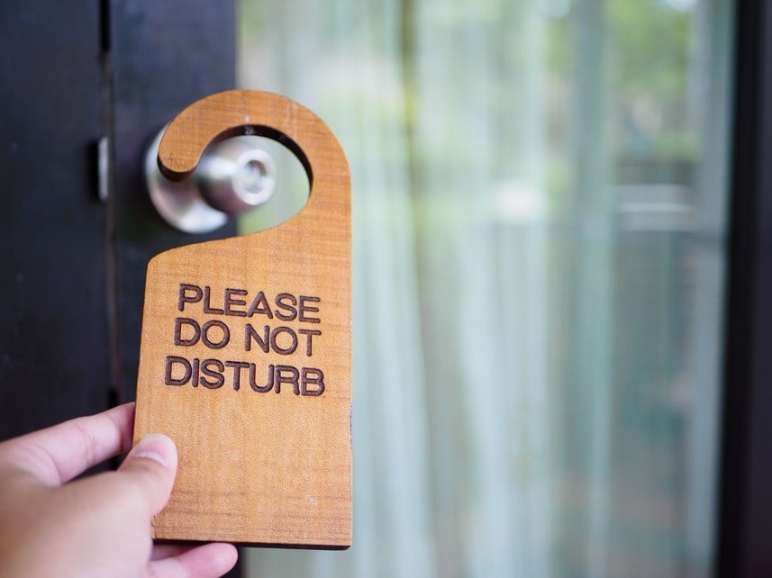 Signboard do not disturb