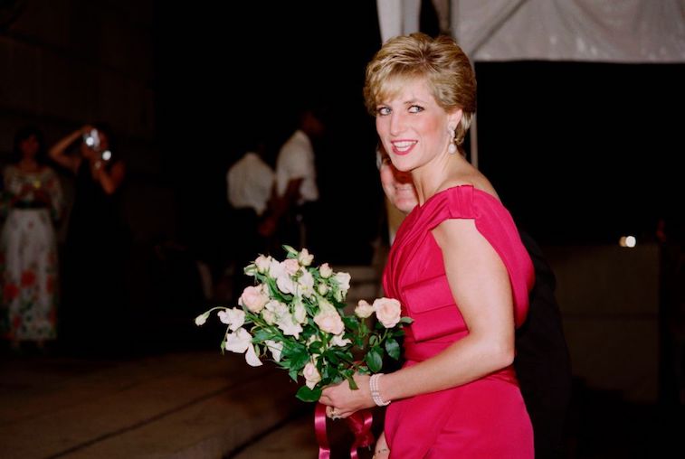 Princess Diana arriving at a charity gala in Washington.