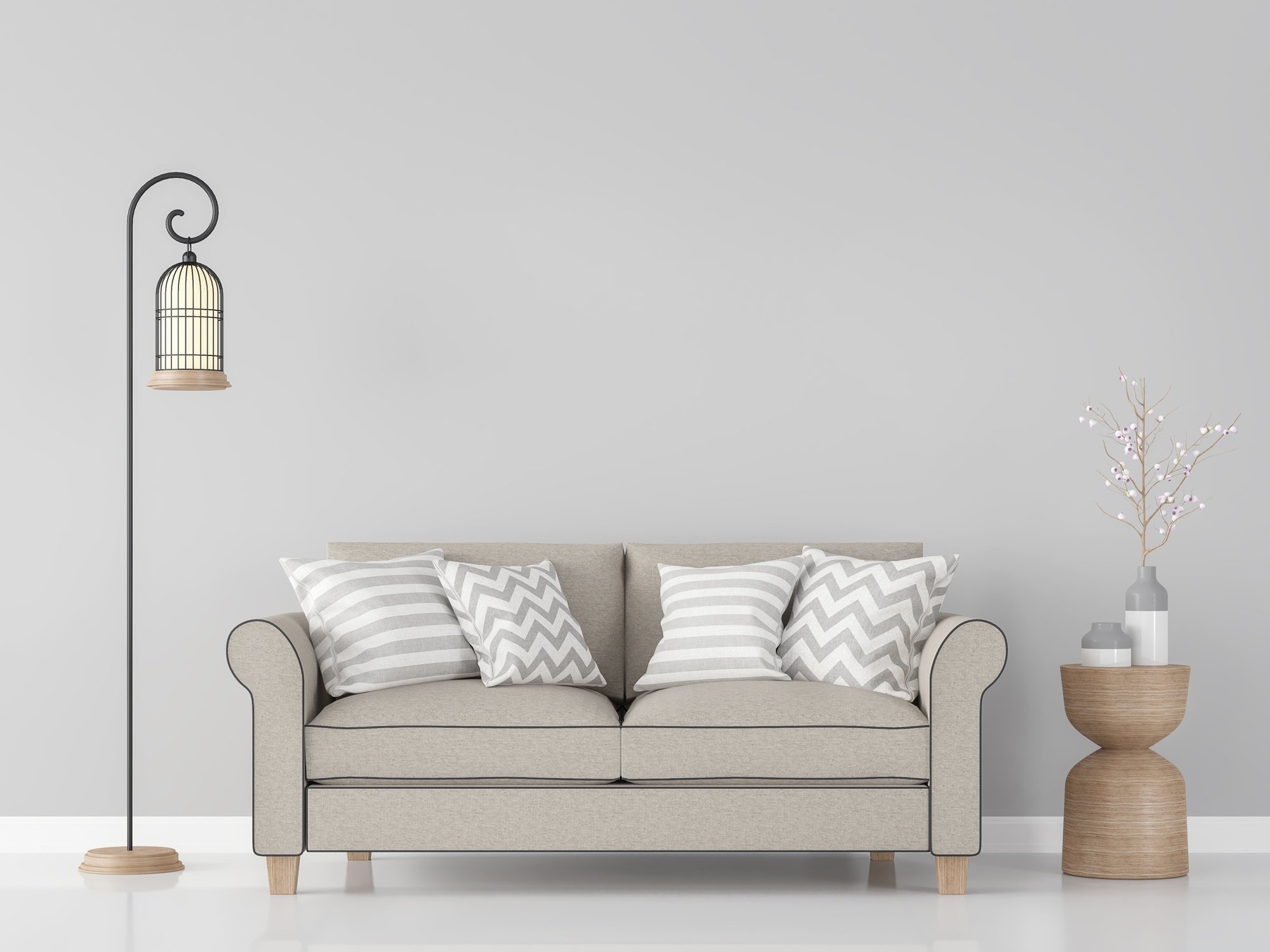 gray wall living room for 2024