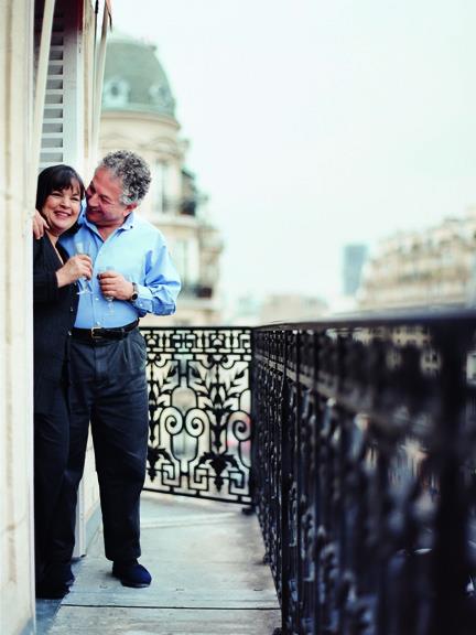 Jeffrey och Ina Garten på en balkong