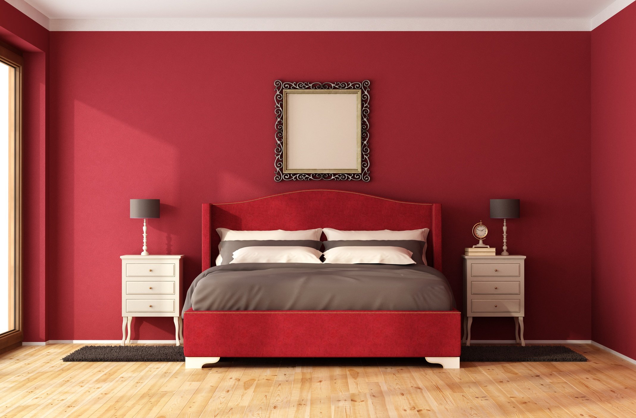 Red And Tan Bedroom Decor