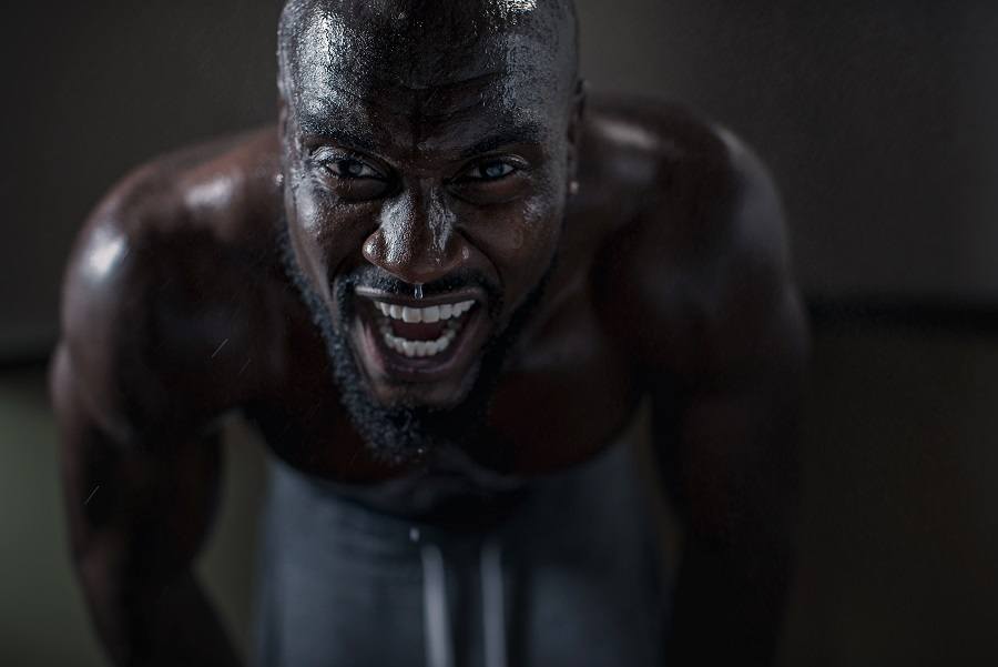 Man sweating from exercise