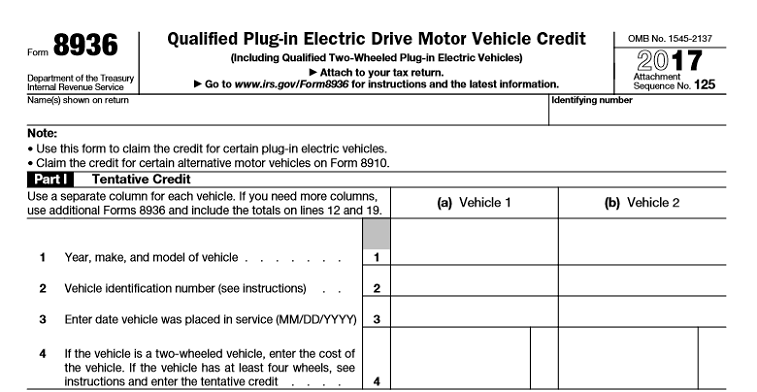 Vehicle Tax Credit Form
