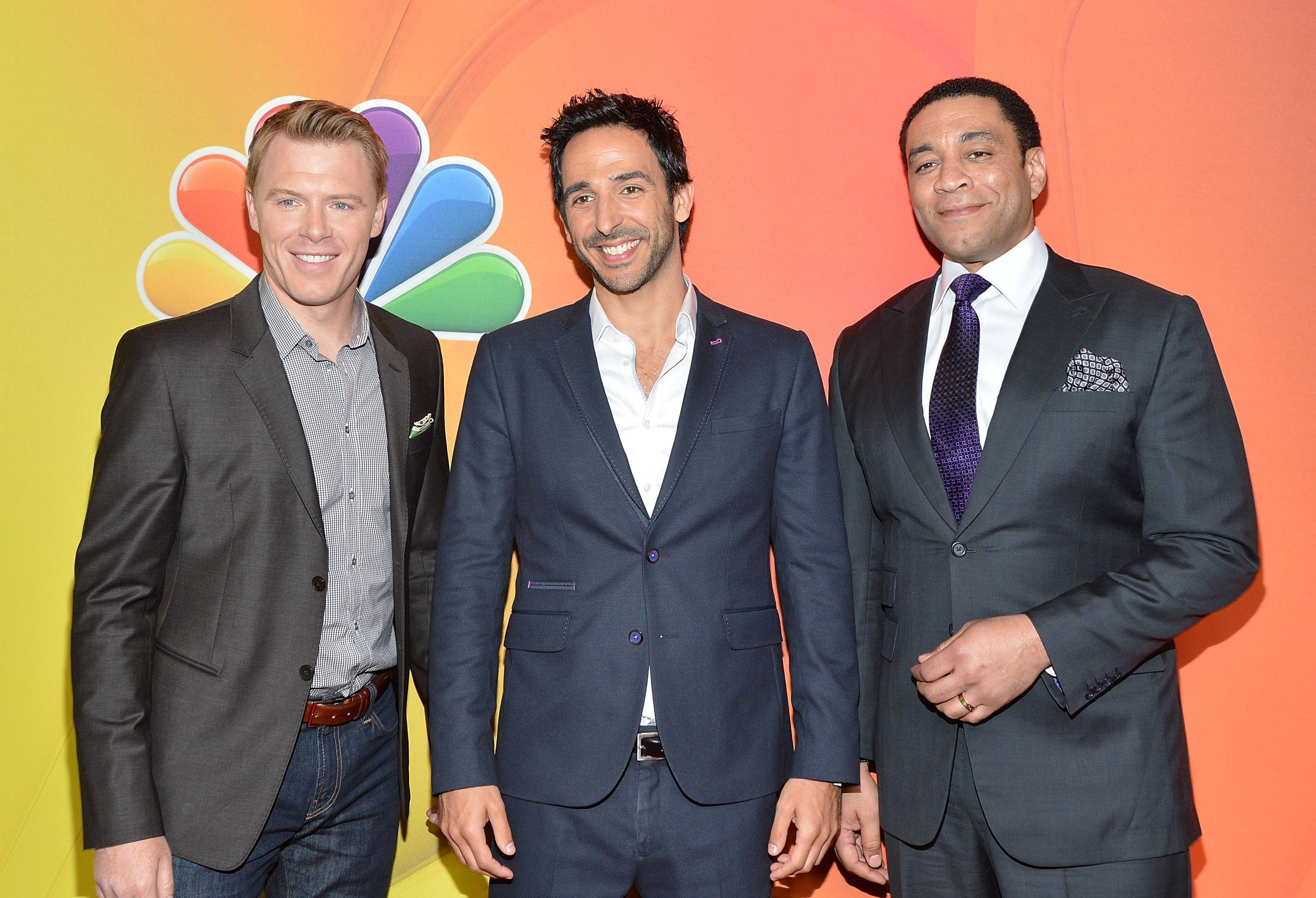 Diego Klattenholf, Amir Arison och Harry Lennix från NBC: s Den svarta listan's The Blacklist