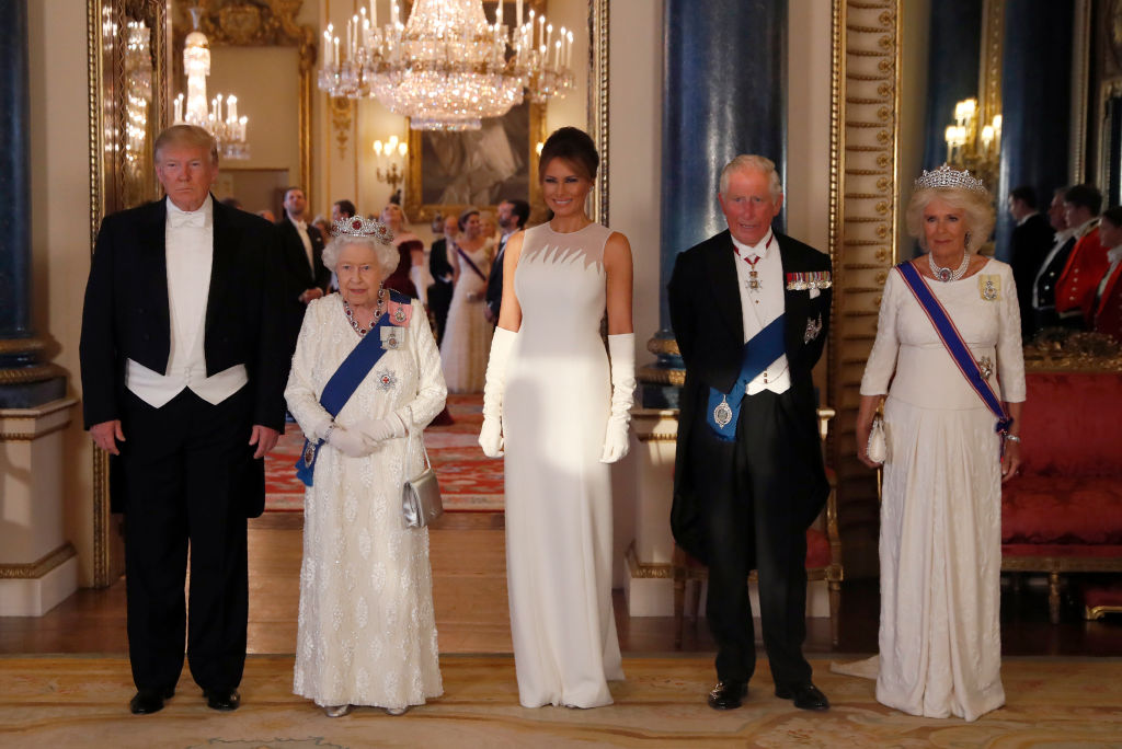The Possible Meaning Behind the White Outfits Queen Elizabeth II, Melania Trump, Kate Middleton, and Camilla Wore to the U.S. State Dinner