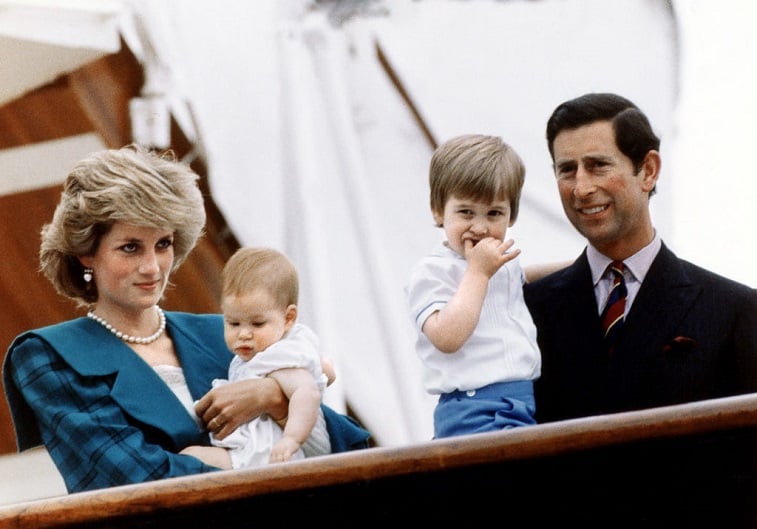 Princess Diana and Prince Charles with their children