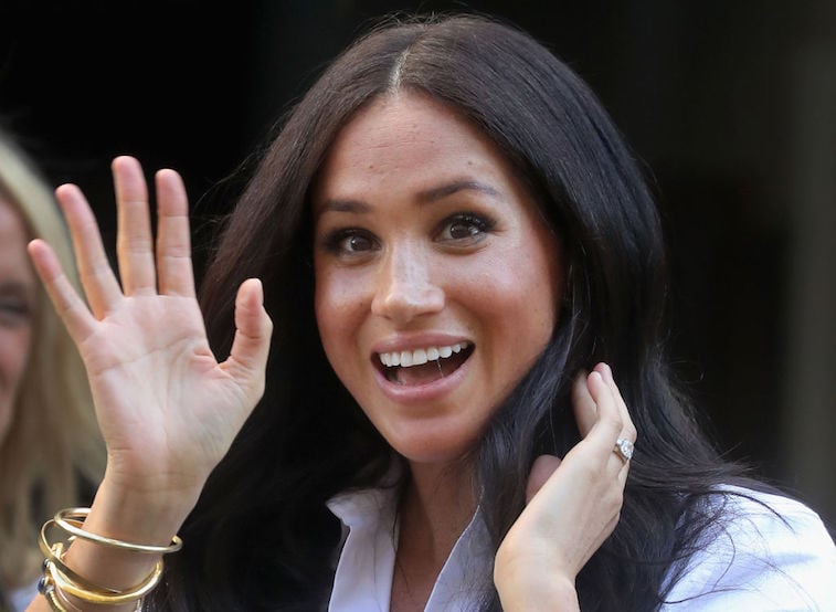 Meghan Markle waving to the camera