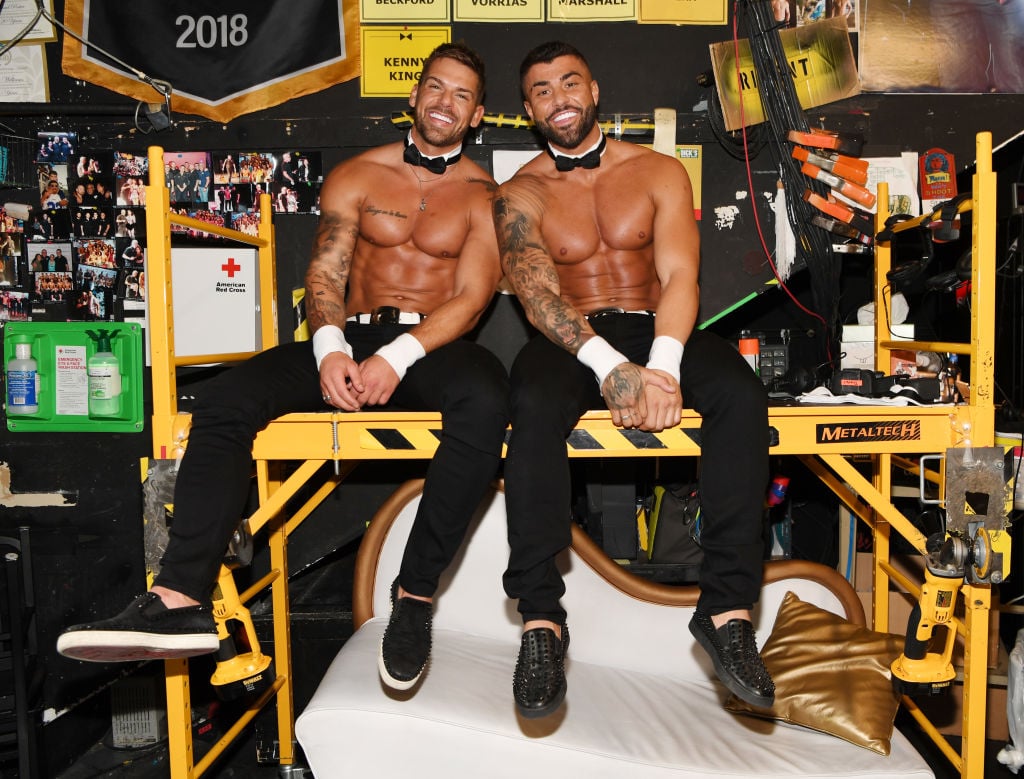 Joss Mooney and Rogan O'Connor backstage at Chippendales at Rio All-Suite Hotel & Casino