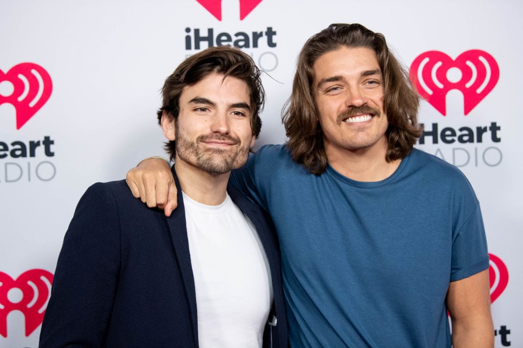 Jared Haibon and Dean Unglert arrive at the 2020 iHeartRadio Podcast Awards at iHeartRadio Theater 