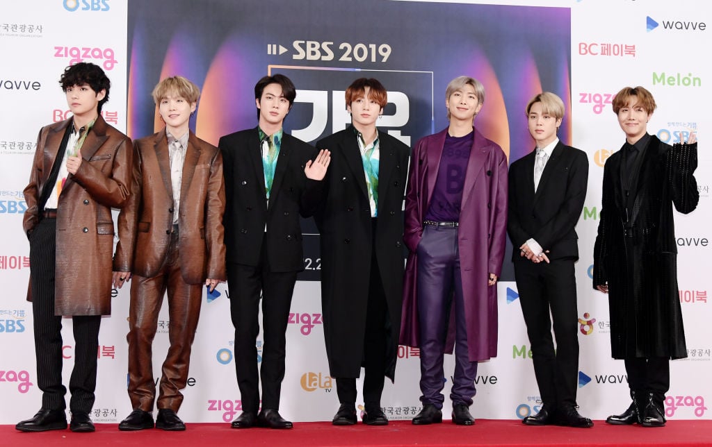 Bangtan Boys (BTS) attends 2019 SBS Gayo Daejeon Photocall at Gocheok Sky Dome on December 25, 2019 in Seoul, South Korea.