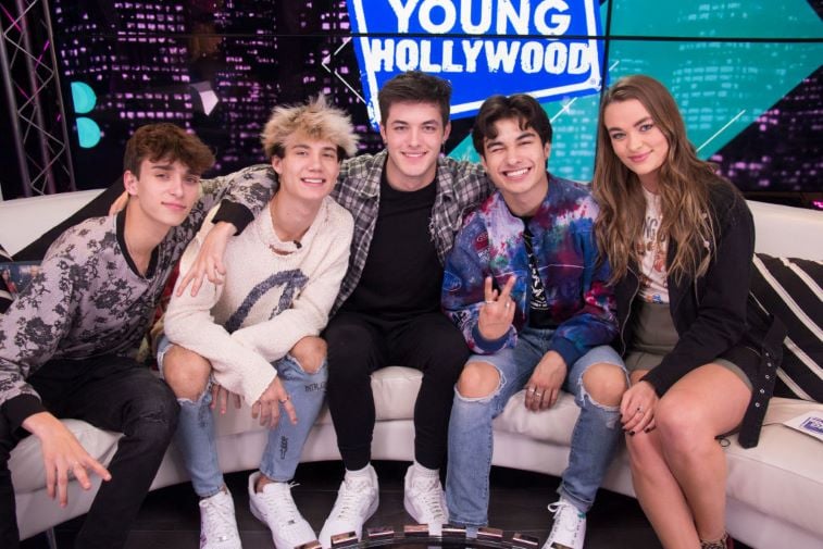 Josh Richards, Jaden Hossler, Griffin Johnson, Kio Cyr and host Joely Live at the Young Hollywood Studio