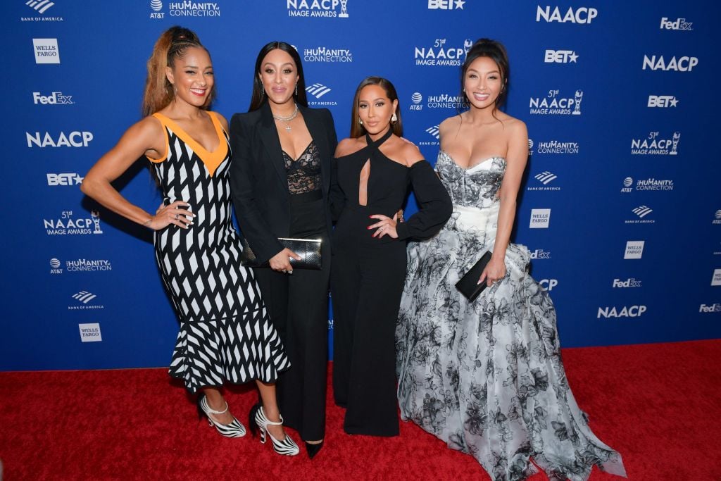 Amanda Seales, Tamera Mowry-Housley, Adrienne Houghton, and Jeannie Mai on the red carpet at an event in February 2020