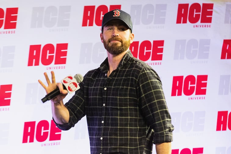 Chris Evans speaks onstage