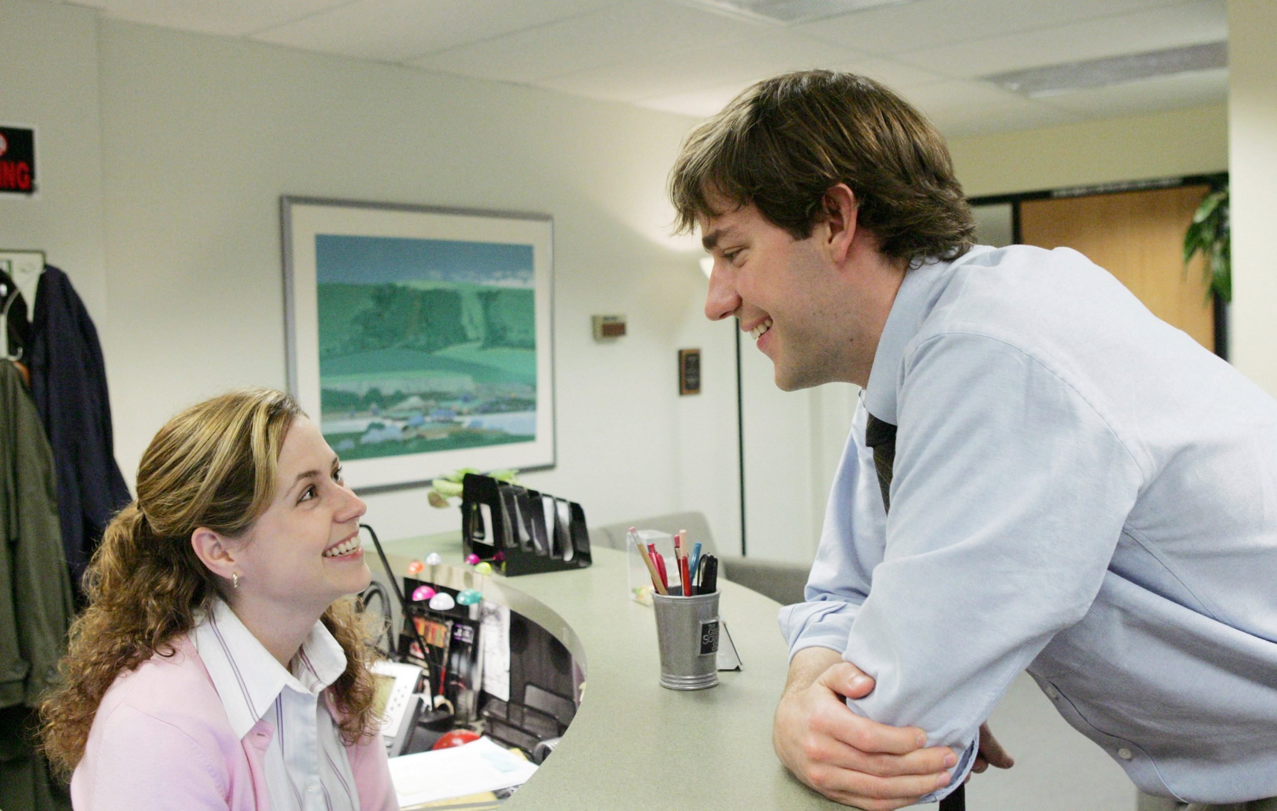 Jim and Pam's first kiss happened at Chili's and that's that on that