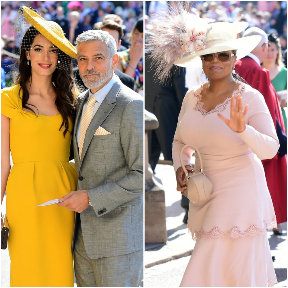 (L) Amal and George Clooney, (R) Oprah Winfrey