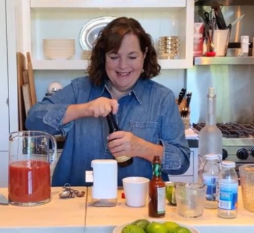 Ina Garten mixing a cocktail on her self-filmed new season of 'Barefoot Contessa'