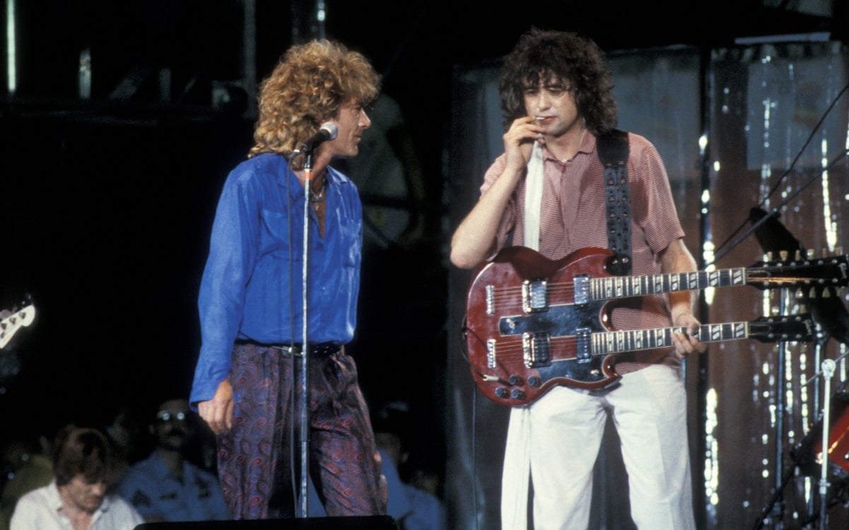 Plant and Page at Live Aid 1985