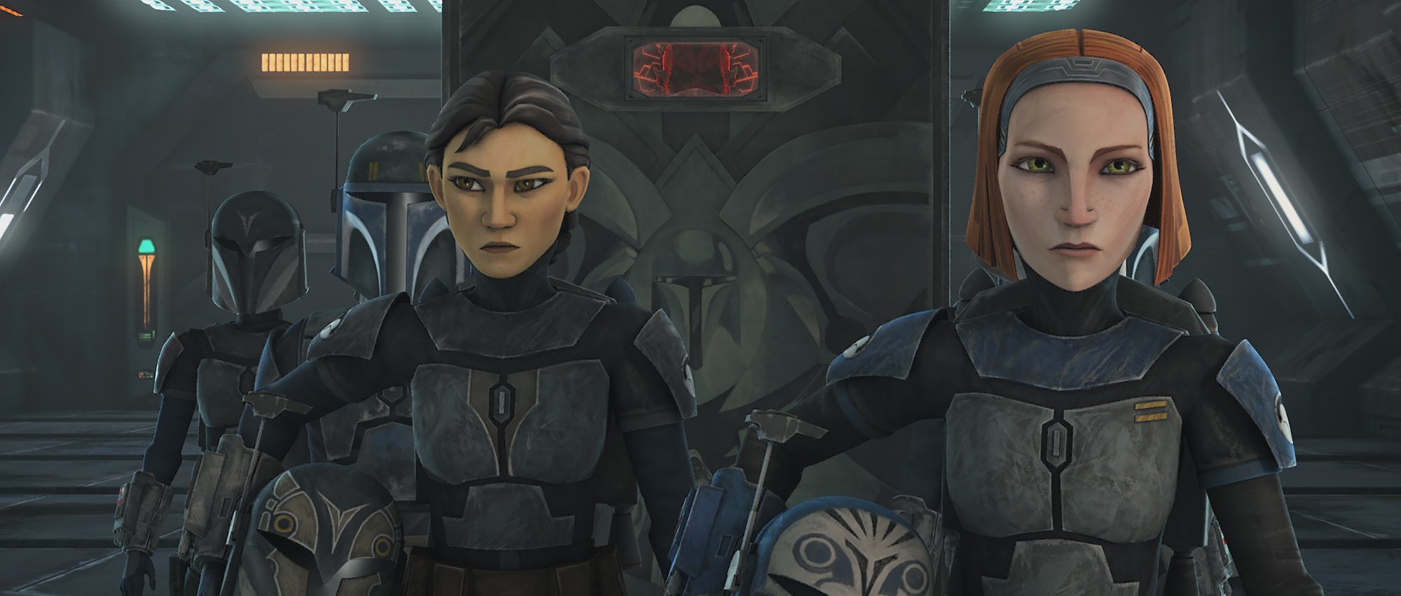 Ursa Wren (Sabine Wren's mother) and Bo-Katan during the Clone Wars in 'The Clone Wars'