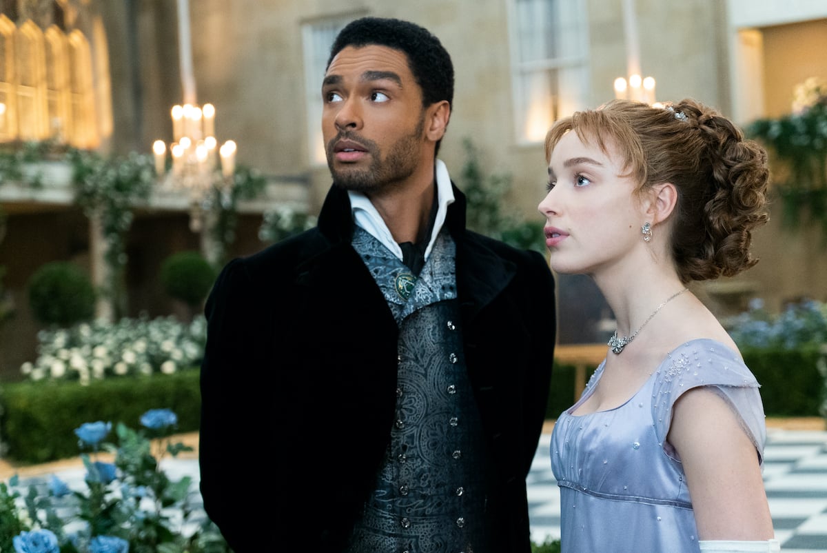 Bridgerton (L to r) Regé-Jan Page as Simon Basset and Phoebe Dynevor as Daphne Bridgerton