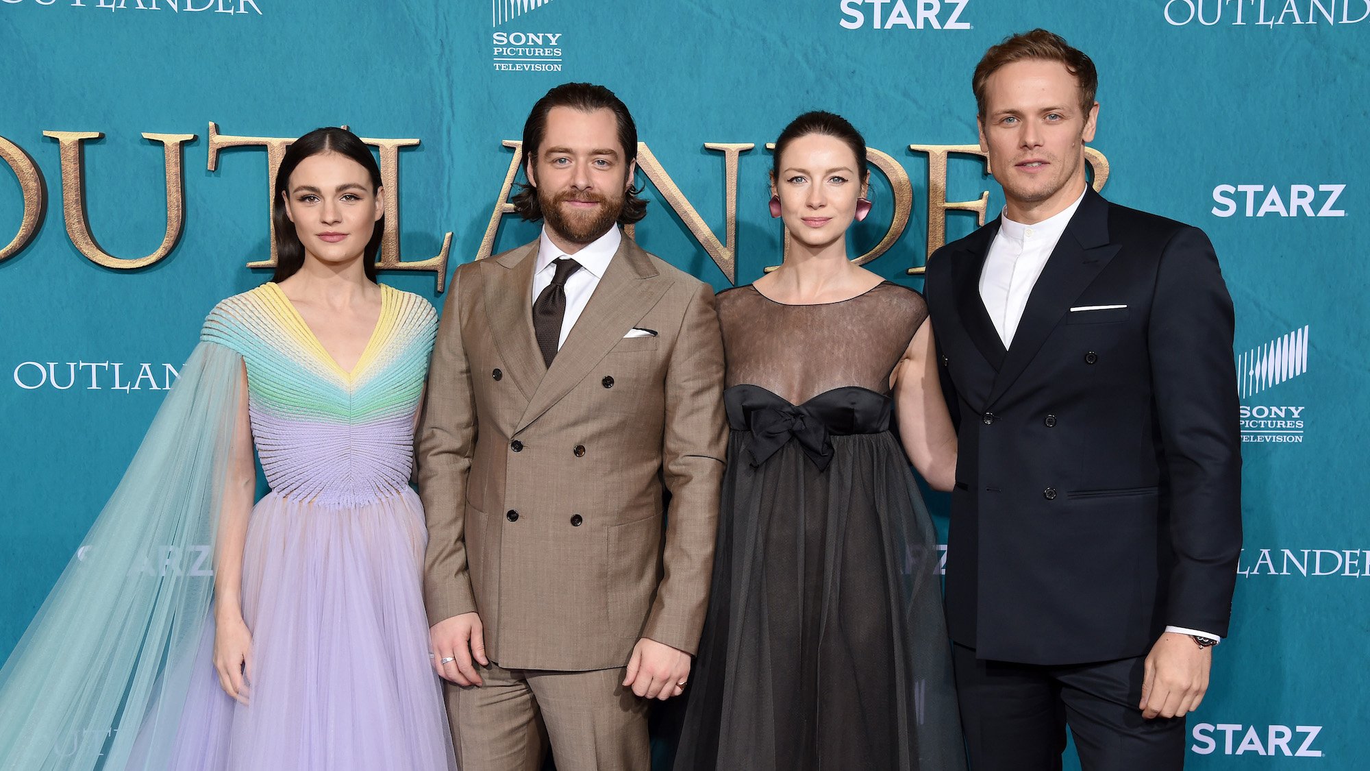 Sophie Skelton, Richard Rankin, Caitriona Balfe, and Sam Heughan 