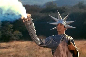 Jamie Farr as Max Klinger wearing his Statue of Liberty gown