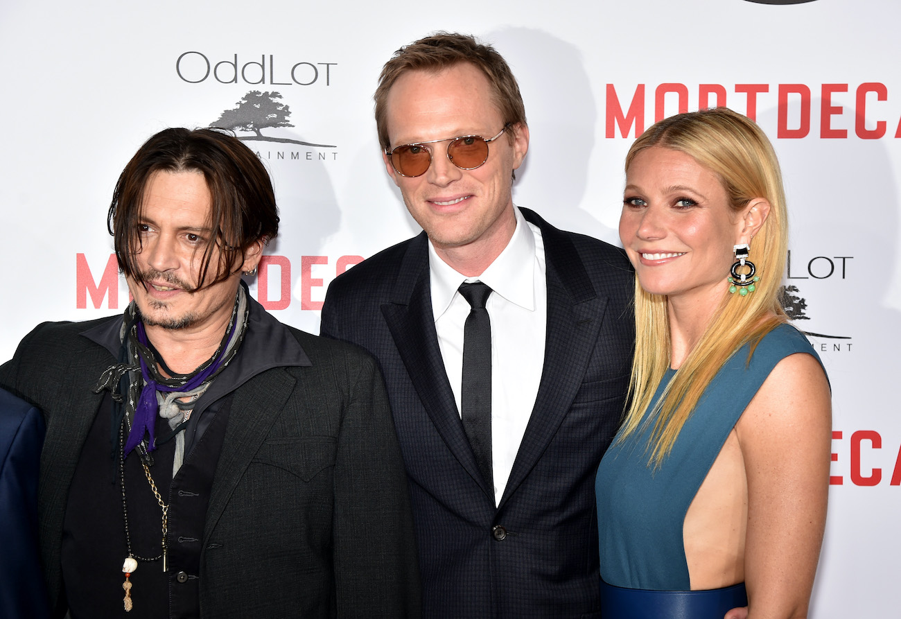 Johnny Depp, Paul Bettany, and Gwyneth Paltrow attend the premiere of Lionsgate's "Mortdecai" at TCL Chinese Theatre