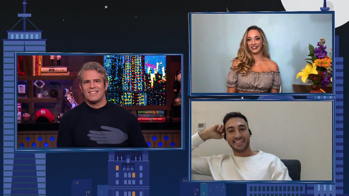 Andy Cohen, James Hough, Elizabeth Frankini on 'WWHL'