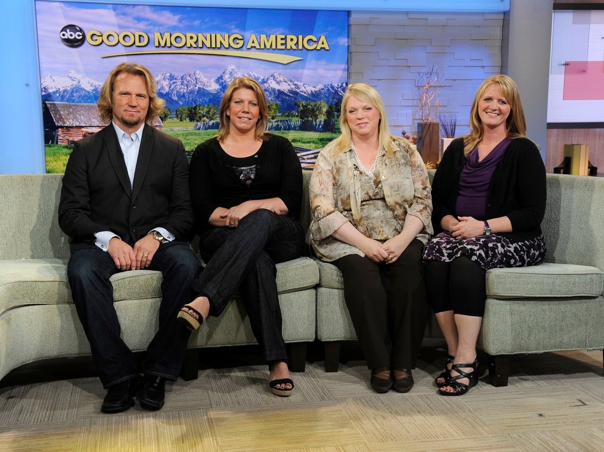 Kody, Meri, Janelle, and Christine Brown sitting on the 'Good Morning America' couch in 2010