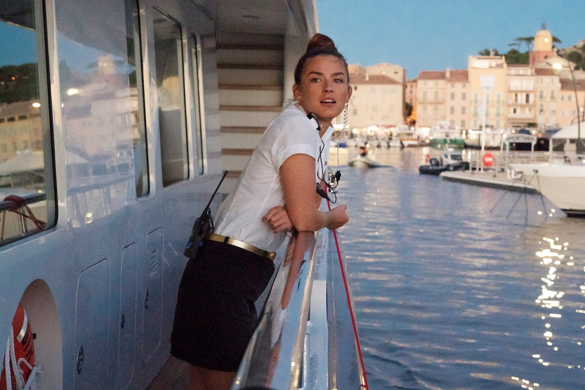 Below Deck Mediterranean's Aesha Scott on a yacht during season 4