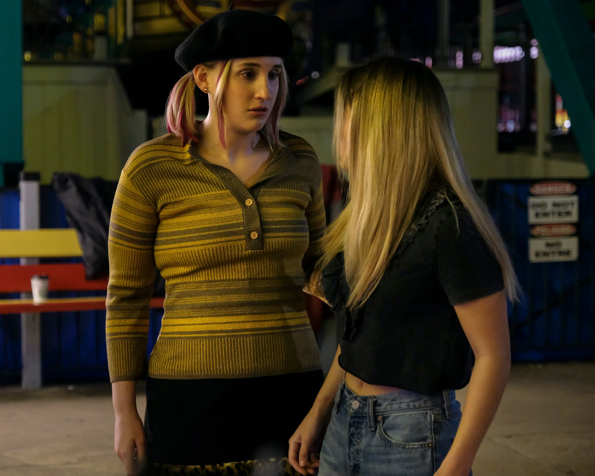 CRUEL SUMMER, episode 5, "As The Carny Gods Intended": Harley Quinn Smith as Mallory and Olivia Holt as Kate Wallis