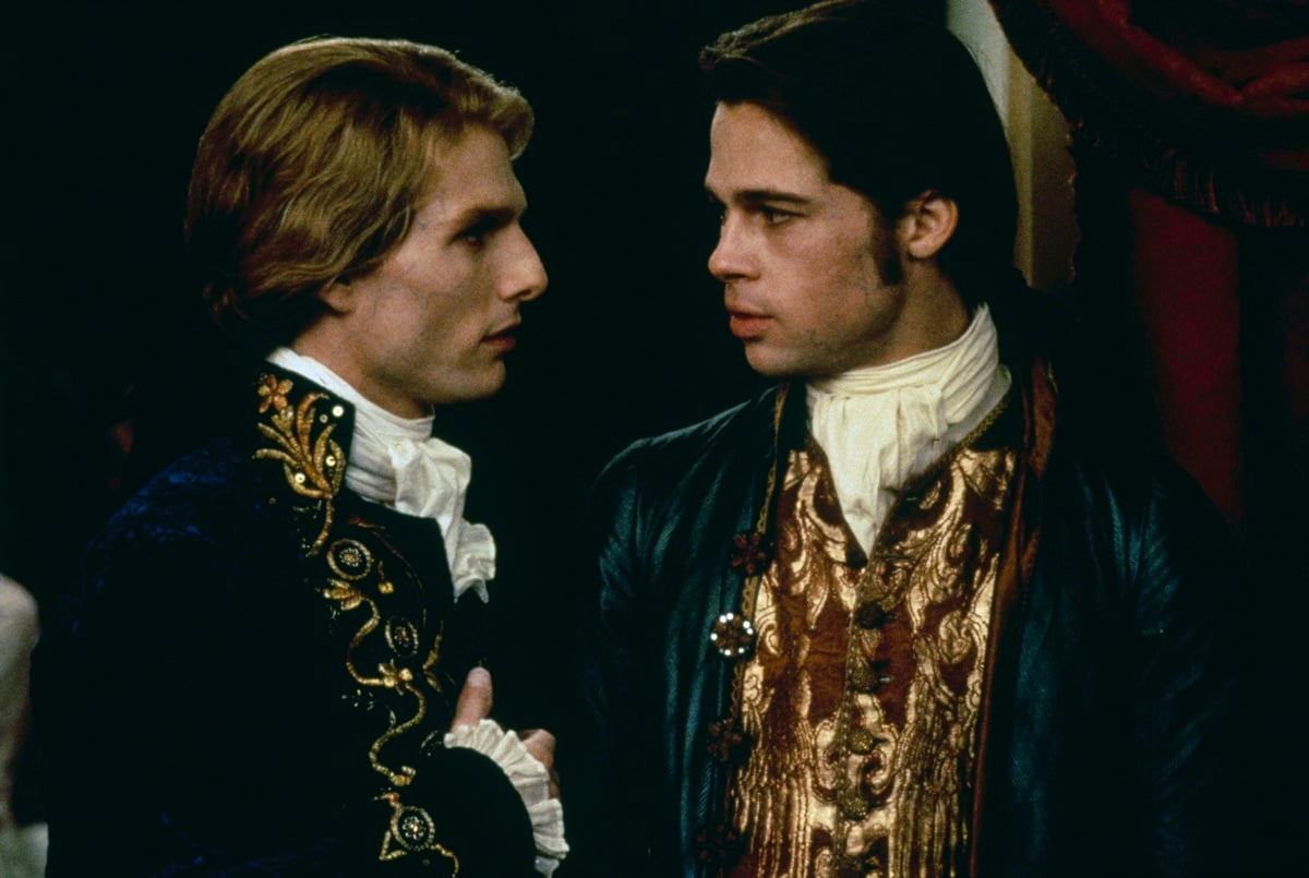 A production still of Brad Pitt and Tom Cruise in conversation in 'Interview with the Vampire'