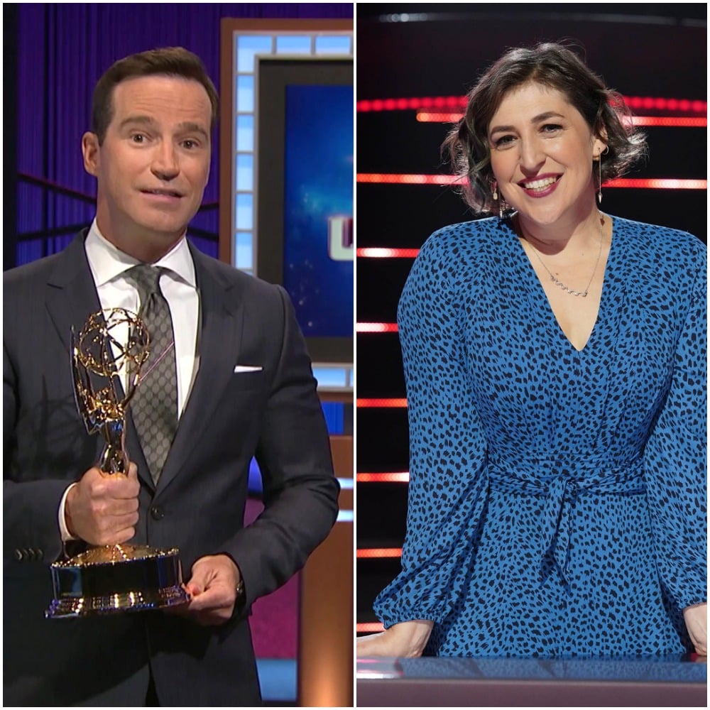 The new hosts of 'Jeopardy!': left to right: executive producer Mike Richards and actor Mayim Bialik