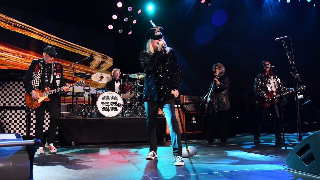 Legendary rock band Cheap Trick performs live in concert at