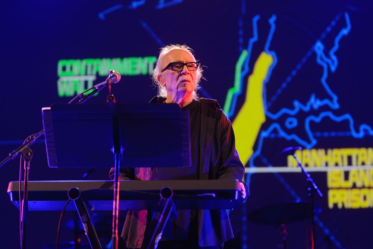 John Carpenter playing the keyboard. 