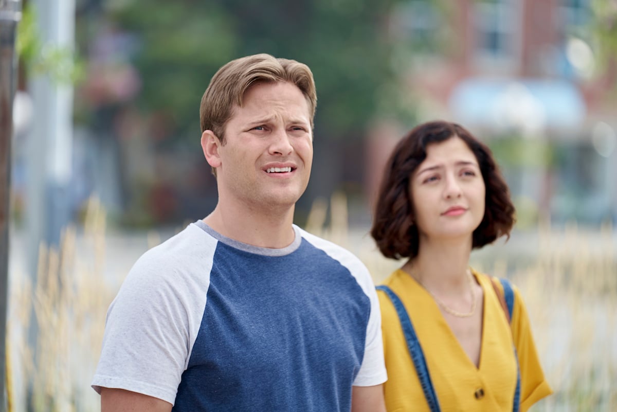 Wyatt Nash and Katie Findlay in the Hallmark movie 'Love Strikes Twice'