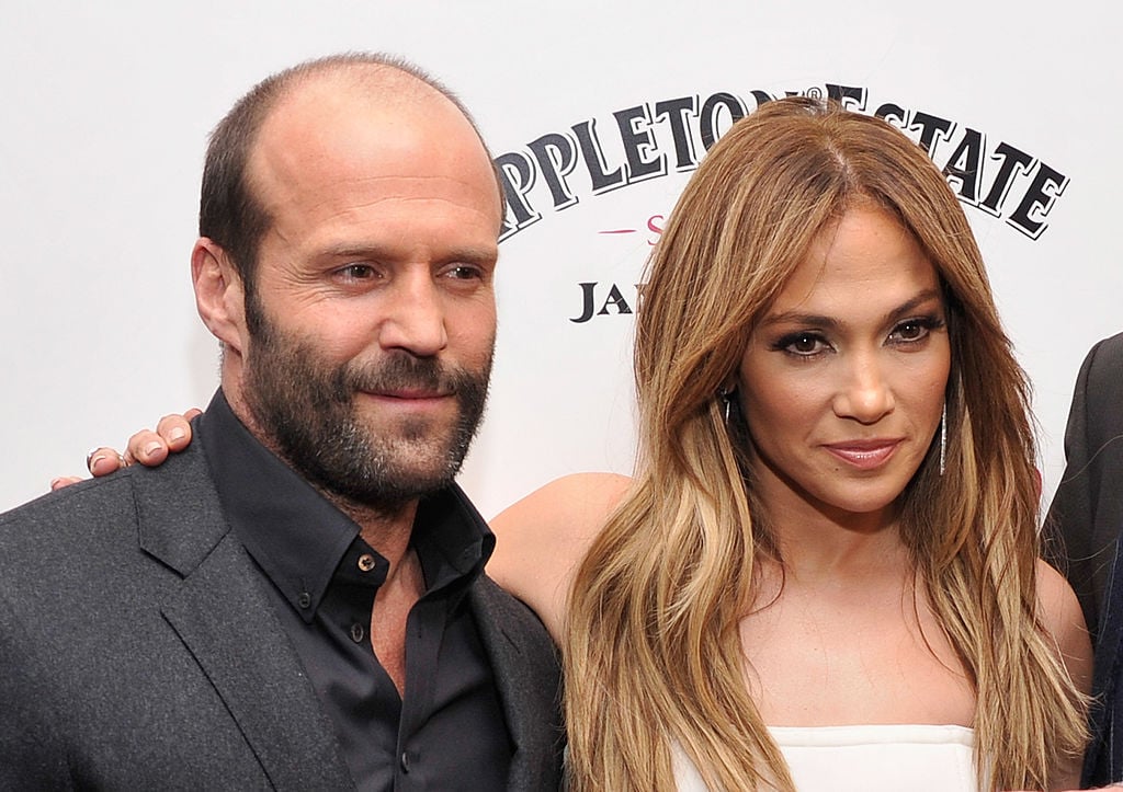 Jennifer Lopez and Jason Statham post for photos at the premiere of their film