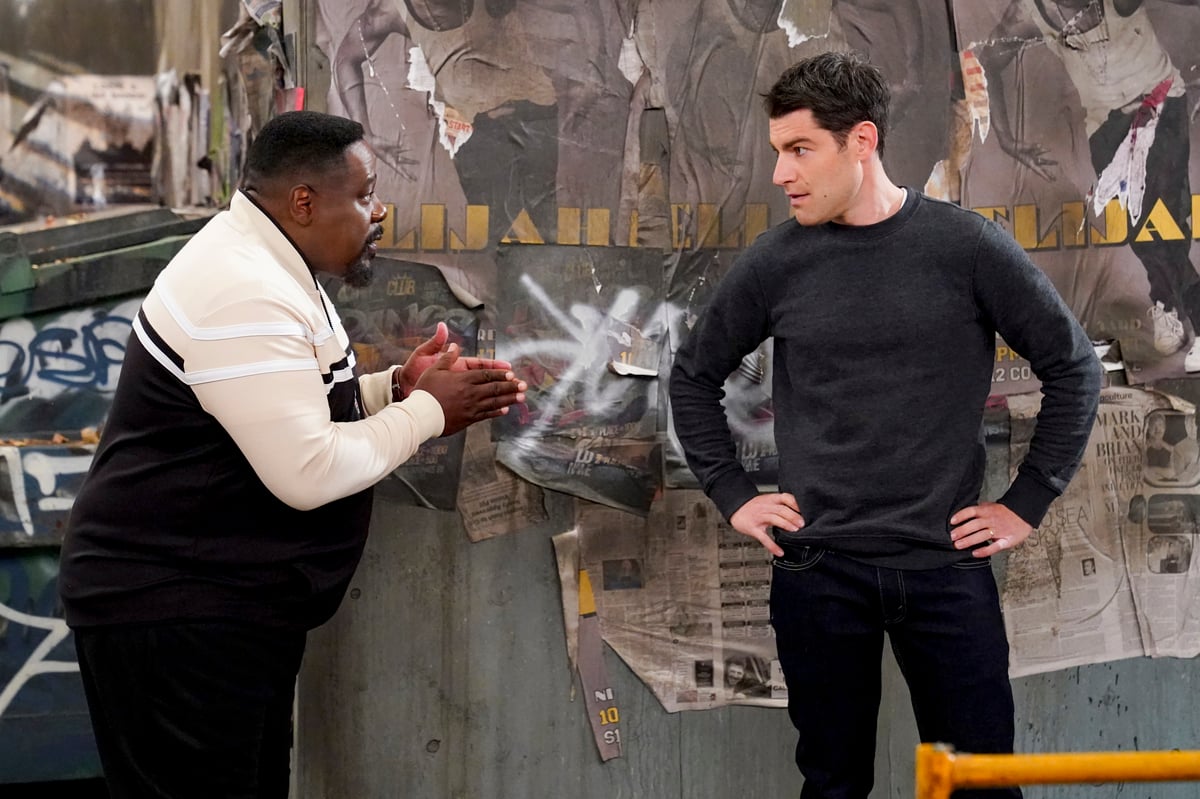 Cedric the Entertainer (Calvin Butler) and Max Greenfield (Dave Johnson) in 'The Neighborhood' episode 'Welcome to the Shakedown'