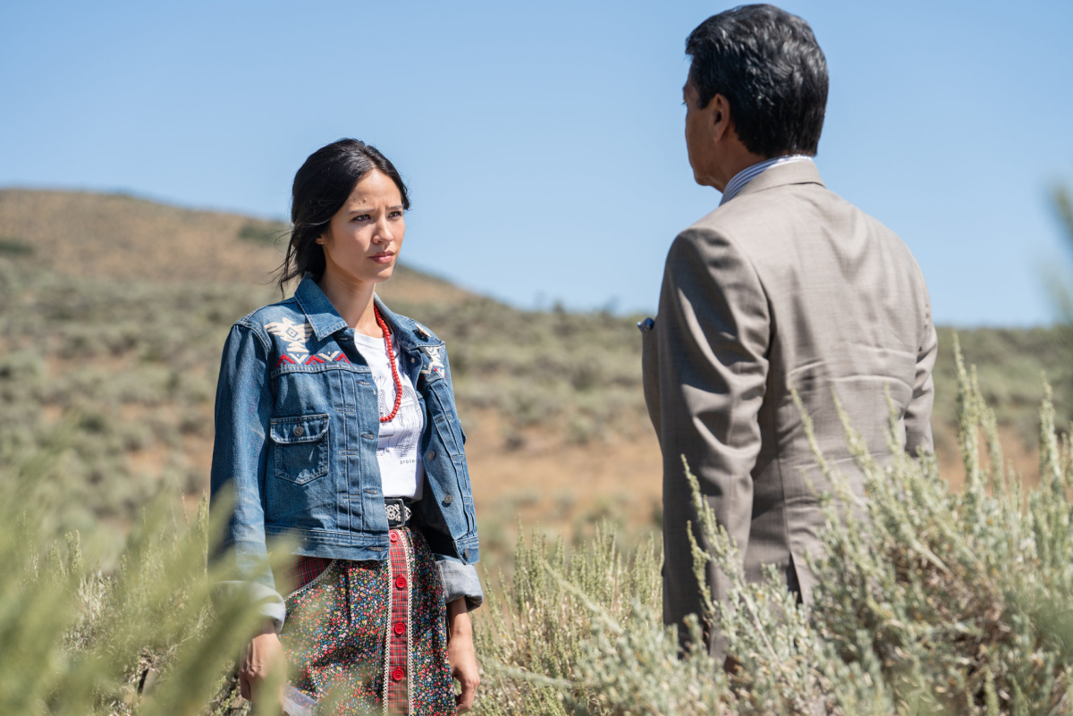 Yellowstone season 4 stars Kelsey Asbille (Monica) and Gil Birmingham (Chief Rainwater)