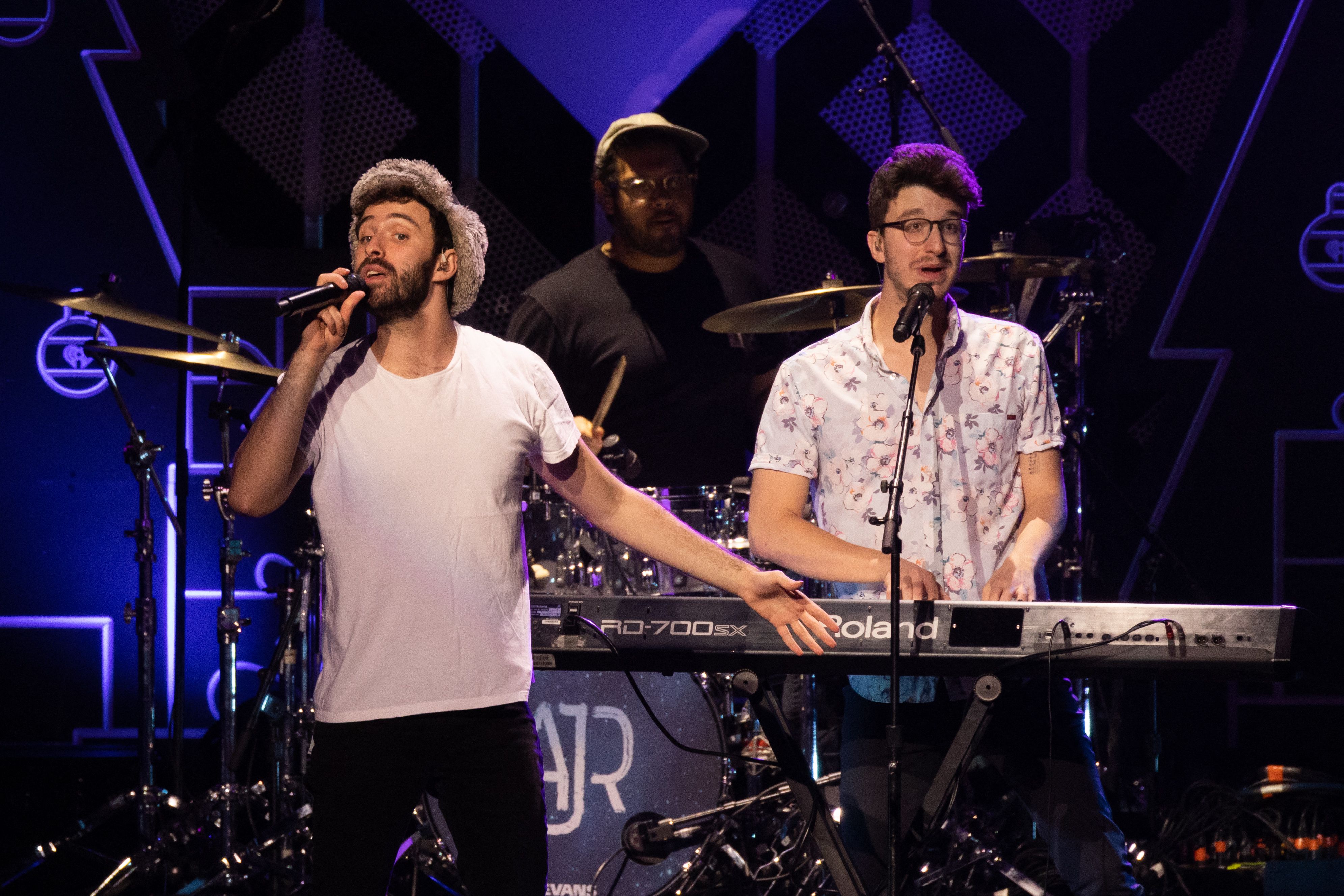 Jack Met and Ryan Met of AJR perform during Z100's iHeartRadio Jingle Ball 2021 at Madison Square Garden