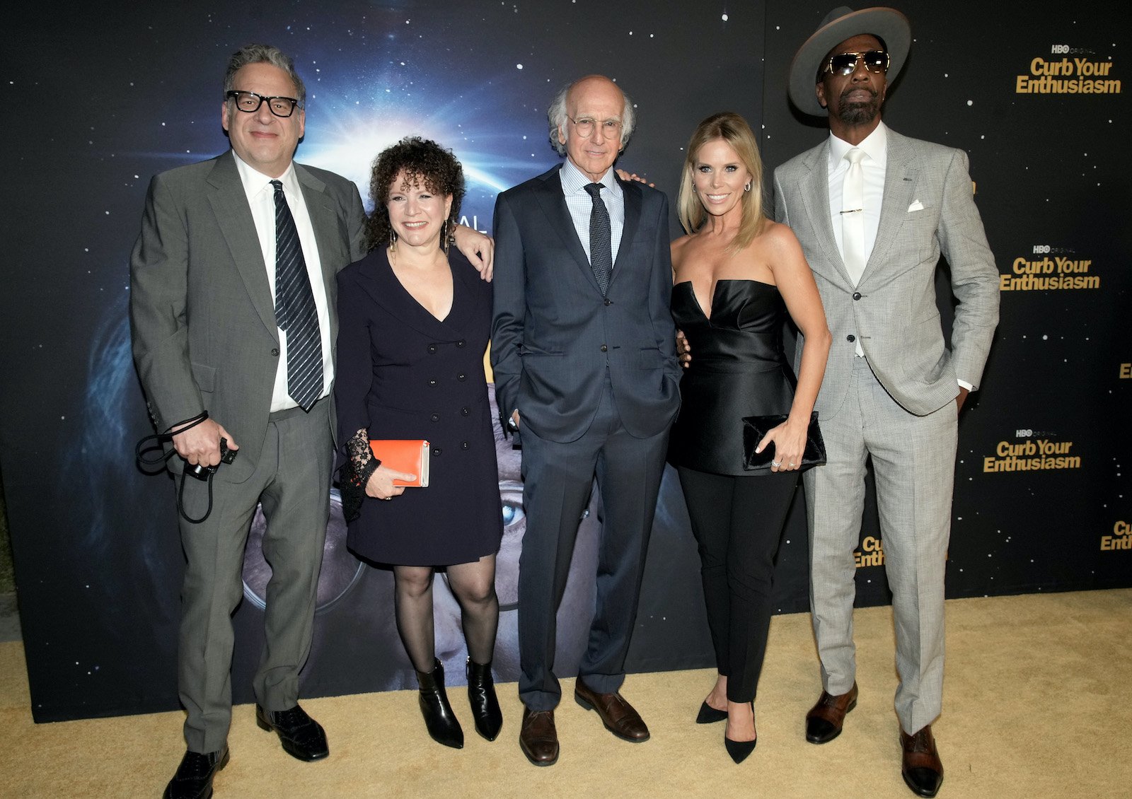 Jeff Garlin, Susie Essman, Larry David, Cheryl Hines, and J.B. Smoove attend HBO's Curb Your Enthusiasm Season 11 Premiere