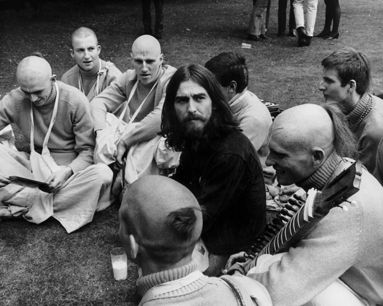 George Harrison with members of the International Society for Krishna Consciousness,' 1969