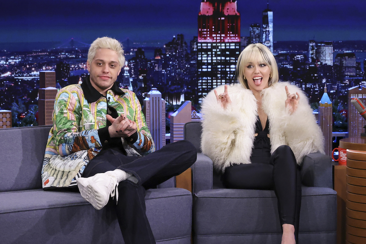 Pete Davidson and Miley Cyrus on "The Tonight Show Starring Jimmy Fallon"