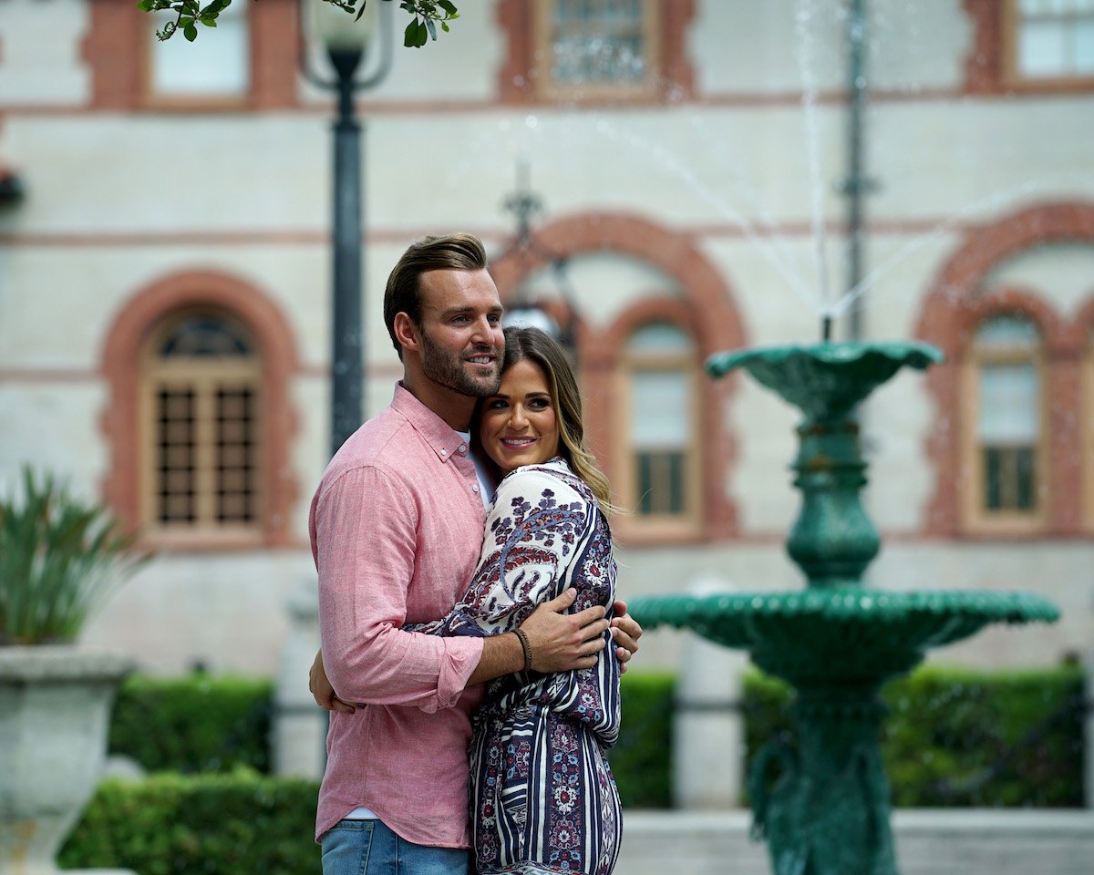 (L-R) Robby Hayes and JoJo Fletcher embracing