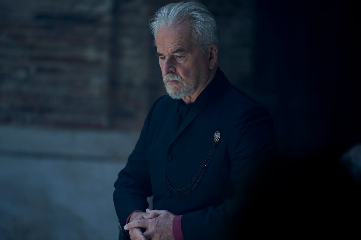 Trevor Eve as Gerbert D'Aurillac, dressed in black, in 'A Discovery of Witches' Season 3.