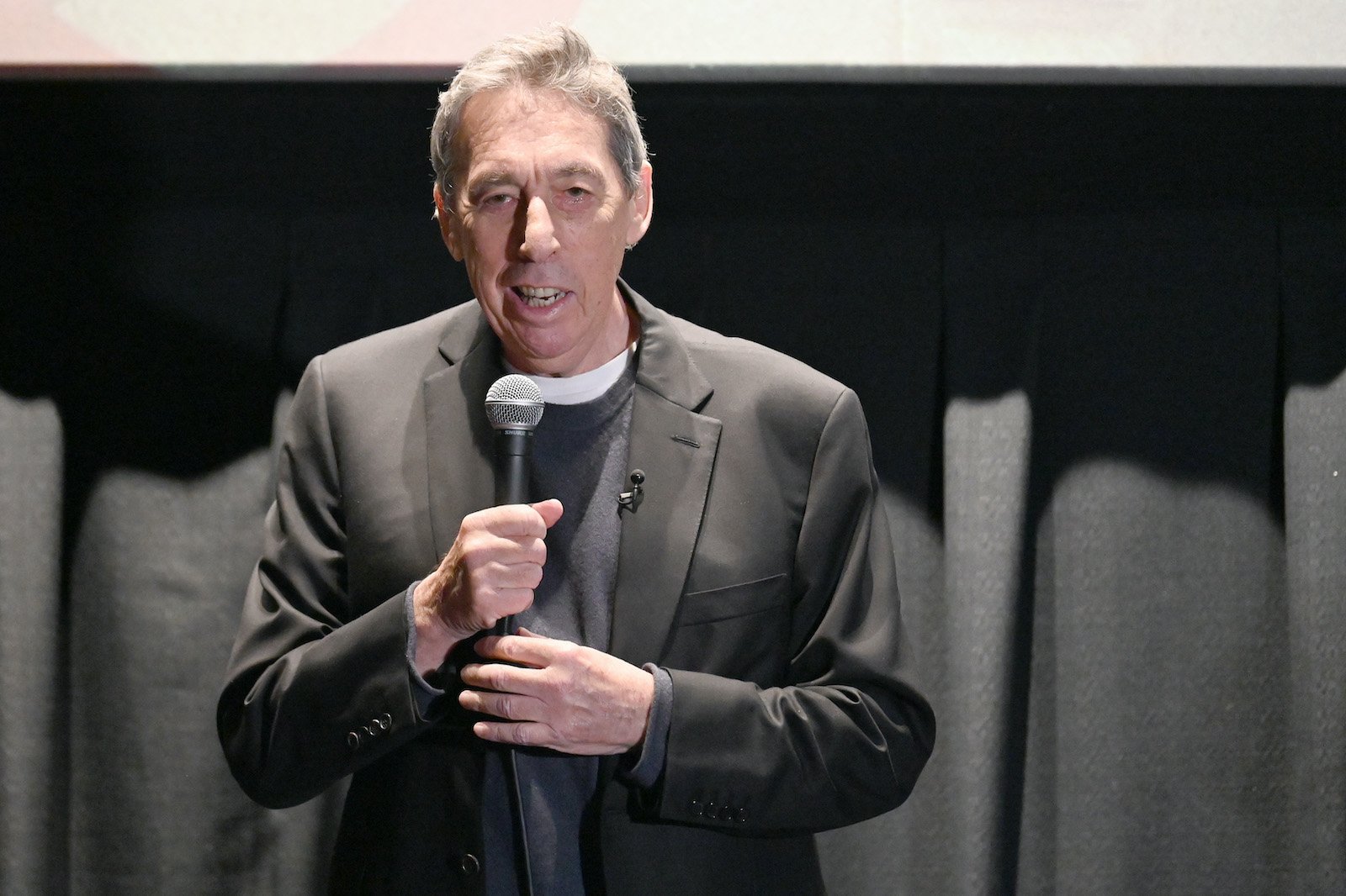 Ivan Reitman speaks during a dedication of Manhattan theater 